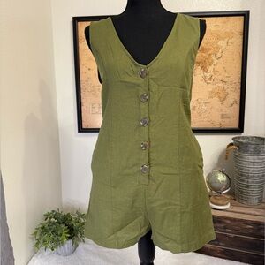 Etophe Studio green sleeveless romper